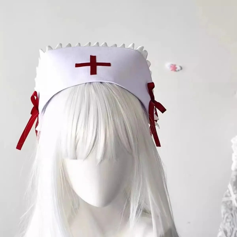 Cosplay Prop Bow - قبعة ممرضة جديدة بأسلوب Y2K القوطي