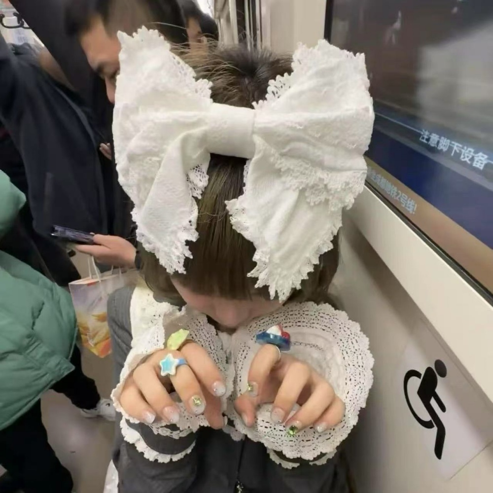 ربطة شعر Y2K لوليتا جميلة من ا - مراجعة Cosplay Prop Bow وسعره